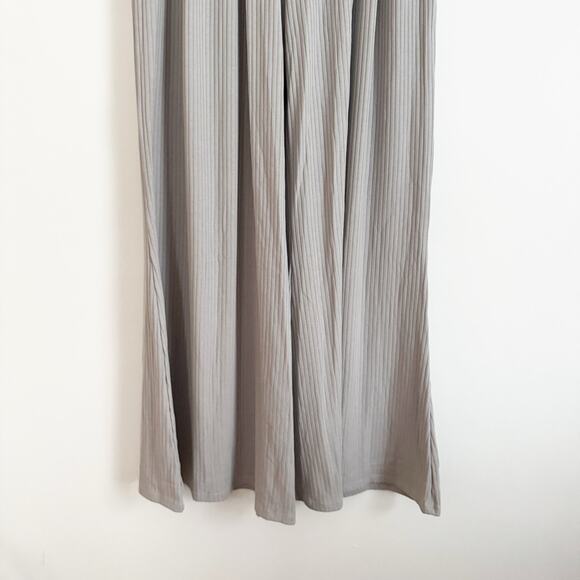 LAINSNOW Rosemary Wide Leg Ribbed Pants Dove Gray Medium M - Picture 4 of 9
